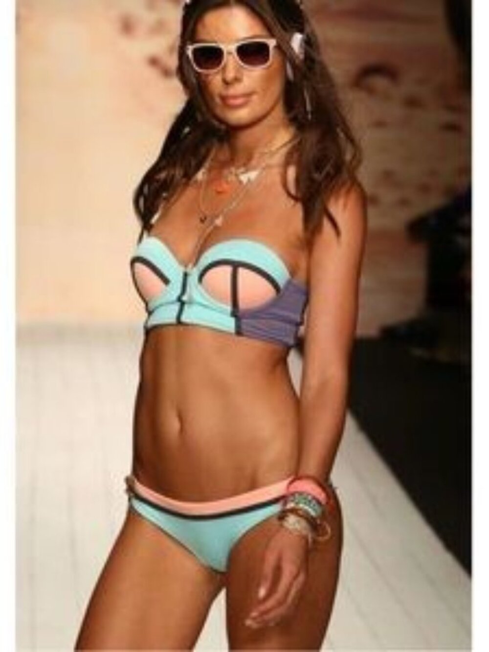 Maaji Reversible Timbers Colorblock Bustier Bikini Set Size M-L